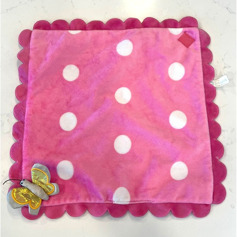 Disney Babies Pink Polka Dot Butterfly Hearts Blanket Lovey Minnie Mouse - Picture 3 of 16